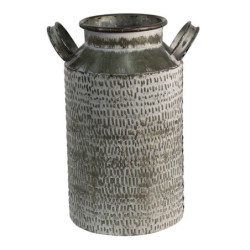 Šedá antik plechová dóza konev na mléko - 17*15*26 cm