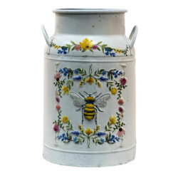 Krémová dekorativní konev s včelkou Bee - Ø 19*28 cm