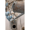 Modro-šedá dekorativní plechová konev Country Courier - 50*21*44 cm