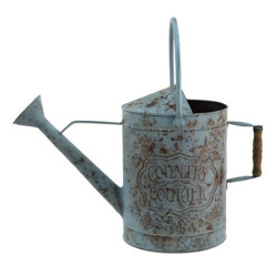 Modro-šedá dekorativní plechová konev Country Courier - 50*21*44 cm
