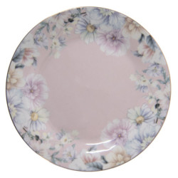 Porcelánový dezertní talířek s květinami Flowers  - Ø 18*2 cm