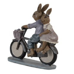 Dekorace zamilovaní králíci na kole - 14*5*15 cm