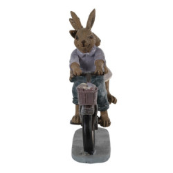 Dekorace zamilovaní králíci na kole - 14*5*15 cm