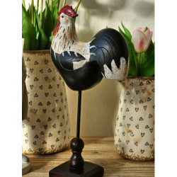 Dekorace kohout na podstavci - 16 * 8 * 34 cm