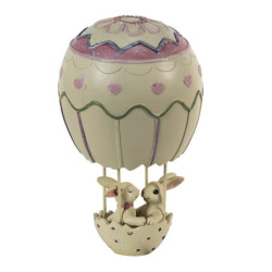 Dekorace zamilovaných králíčků v balónu - 11*11*19 cm