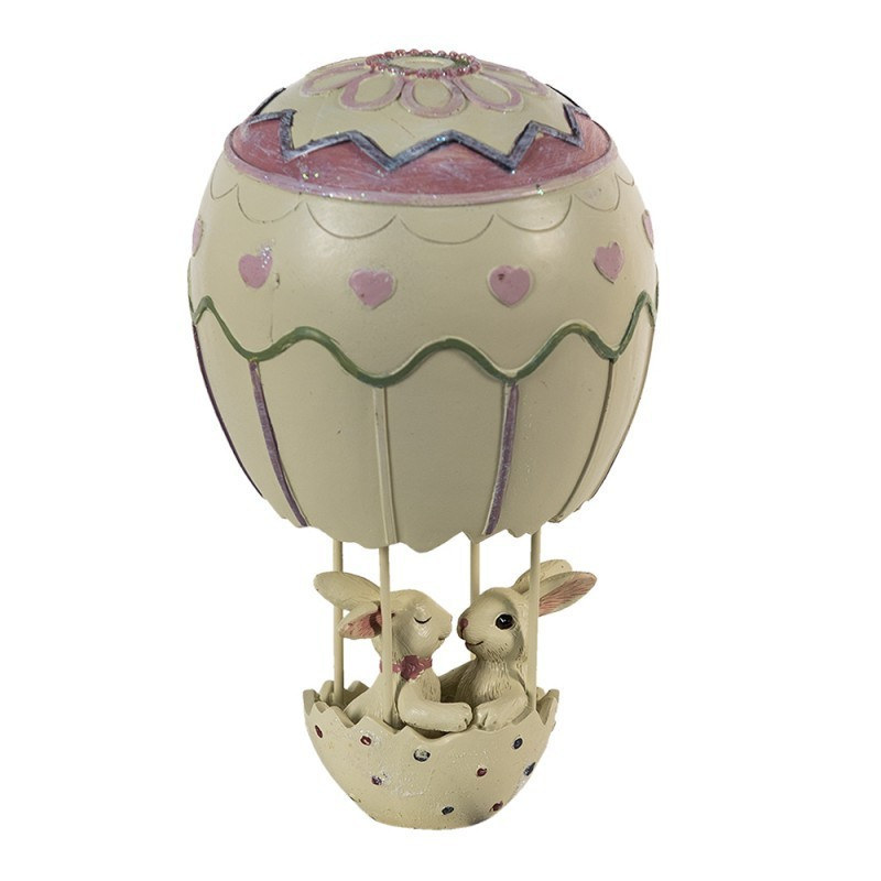 Dekorace zamilovaných králíčků v balónu - 11*11*19 cm
