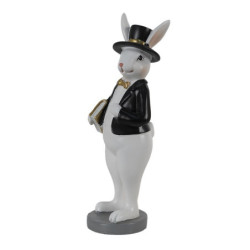 Dekorace Králík v černém saku - 7*7*20 cm