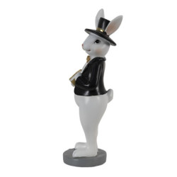 Dekorace Králík v černém saku - 7*7*20 cm