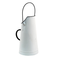 Bílý dekorační plechový uhlák - Ø 15*30 cm