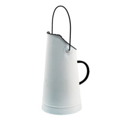 Bílý dekorační plechový uhlák - Ø 15*30 cm