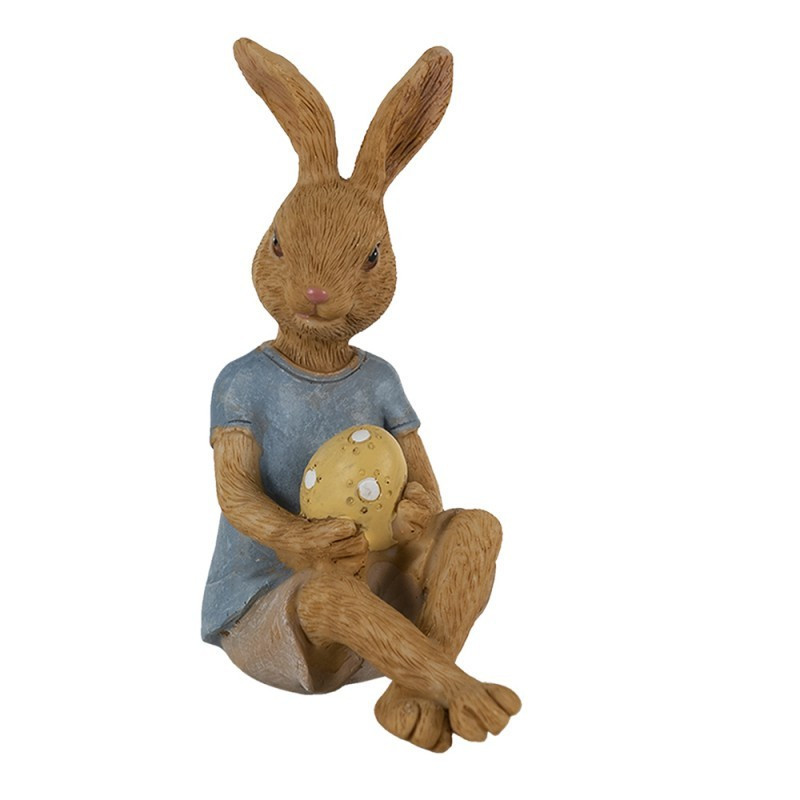 Dekorace sedící králík s malovaným vajíčkem - 10*6*12 cm