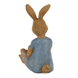 Dekorace sedící králík s malovaným vajíčkem - 10*6*12 cm