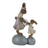 Dekorace králíčci na kamenech držící vajíčko - 10*6*17 cm