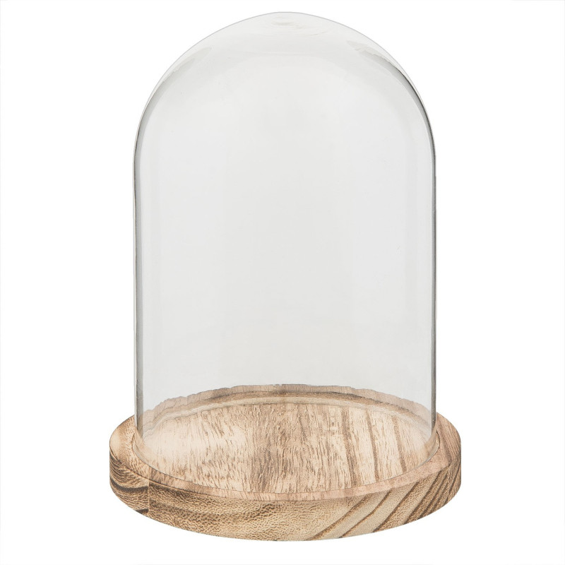 Dřevěný podnos se skleněným krytem - Ø 10*15 cm