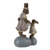 Dekorace králíčci na kamenech držící vajíčko - 10*6*17 cm