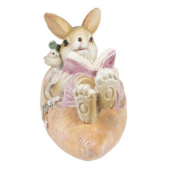Dekorace králík v mrkvi čte knihu - 14*5*6 cm