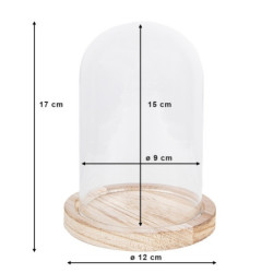 Dřevěný podnos se skleněným krytem - Ø 10*15 cm