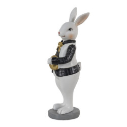 Dekorace králík v košili držící zlaté vajíčko - 5*5*15 cm