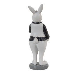 Dekorace králík v košili držící zlaté vajíčko - 5*5*15 cm