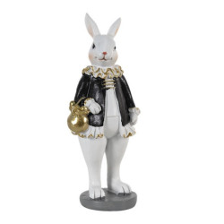 Dekorace králík v černém kabátku - 5*5*15 cm