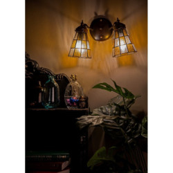 Nástěnná lampa Tiffany Chessboa - 30*23*23 cm E14/max 2*25W