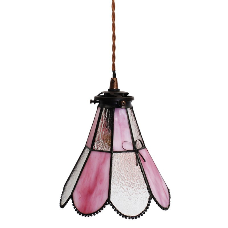 Závěsná lampa Tiffany FlowerArc pink - 18*15*115 cm E14/max 1*25W