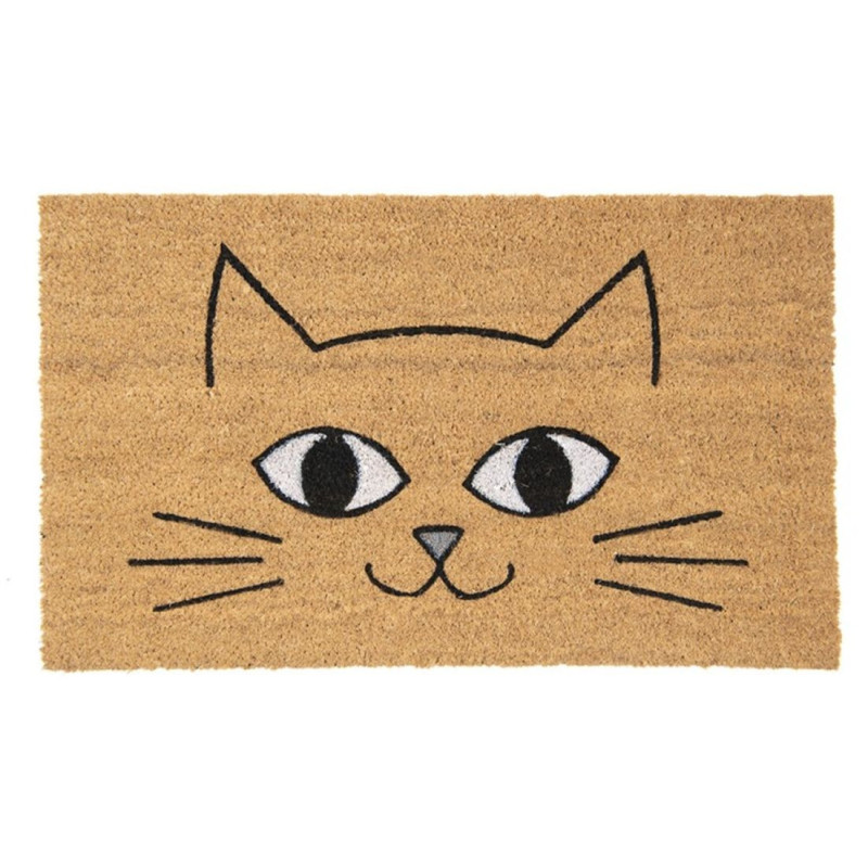 Kokosová rohožka s obličejem kočky - 75*45*1 cm