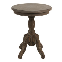 Hnědý retro dřevěný odkládací stolek Frinia  - Ø50*65 cm