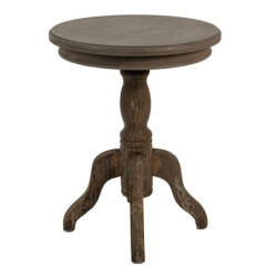 Hnědý retro dřevěný odkládací stolek Frinia  - Ø50*65 cm