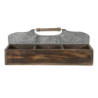 Hnědý úložný box se 6ti boxy a rukojetí - 60*32*22 cm