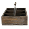 Hnědý úložný box se 6ti boxy a rukojetí - 60*32*22 cm