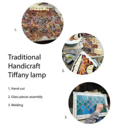Stolní lampa Tiffany Marisol - Ø 20*34 cm E14/max 1*25W