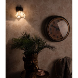 Bílá nástěnná Tiffany lampa ve tvaru květu Folwia - 23*17*19 cm E27/max 1*40W