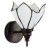 Bílá nástěnná Tiffany lampa ve tvaru květu Folwia - 23*17*19 cm E27/max 1*40W