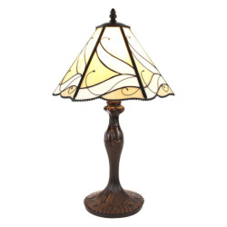 Béžová stolní lampa Tiffany Rio - Ø 31*43 cm E27/max 1*40W