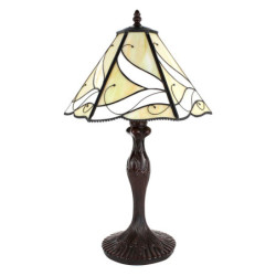 Béžová stolní lampa Tiffany Rio - Ø 31*43 cm E27/max 1*40W