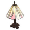 Béžovo-růžová stolní lampa Tiffany Tasia - Ø 20*34 cm E14/max 1*25W