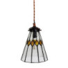 Závěsná Tiffany lampa žluté detaily YelloRhom - Ø 15*115 cm E14/max 1*25W