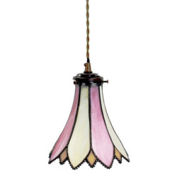 Závěsná lampa Tiffany Folwia pink - Ø 15*115 cm E14/max 1*25W