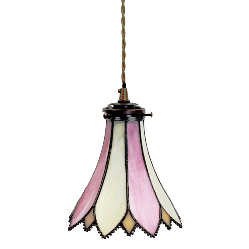 Závěsná lampa Tiffany Folwia pink - Ø 15*115 cm E14/max 1*25W