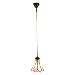 Závěsná lampa Tiffany Folwia pink - Ø 15*115 cm E14/max 1*25W