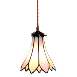 Závěsná lampa Tiffany Folwia pink - Ø 15*115 cm E14/max 1*25W