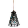 Závěsná Tiffany lampa modré kamínky BlueEye - Ø 15*115 cm E14/max 1*25W