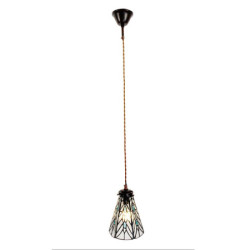 Závěsná Tiffany lampa modré kamínky BlueEye - Ø 15*115 cm E14/max 1*25W