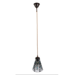 Závěsná Tiffany lampa modré kamínky BlueEye - Ø 15*115 cm E14/max 1*25W