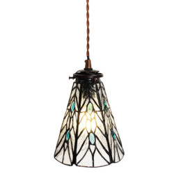 Závěsná Tiffany lampa modré kamínky BlueEye - Ø 15*115 cm E14/max 1*25W