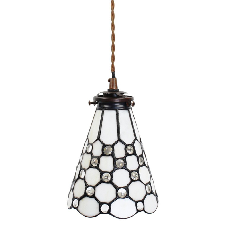 Závěsná Tiffany lampa kamínky TransparentEye - Ø 15*115 cm E14/max 1*25W