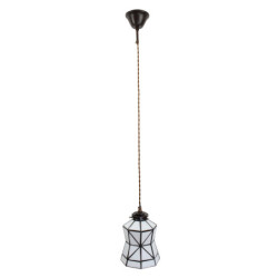 Bílá závěsná tiffany lampa Joanne - Ø 15*115 cm E14/max 1*25W