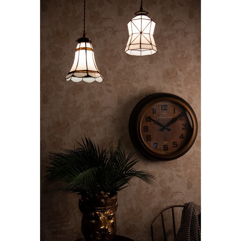 Stropní Tiffany lampa hnědé pruhy BrownLine - Ø 15*115 cm E14/max 1*25W