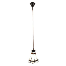 Stropní Tiffany lampa hnědé pruhy BrownLine - Ø 15*115 cm E14/max 1*25W